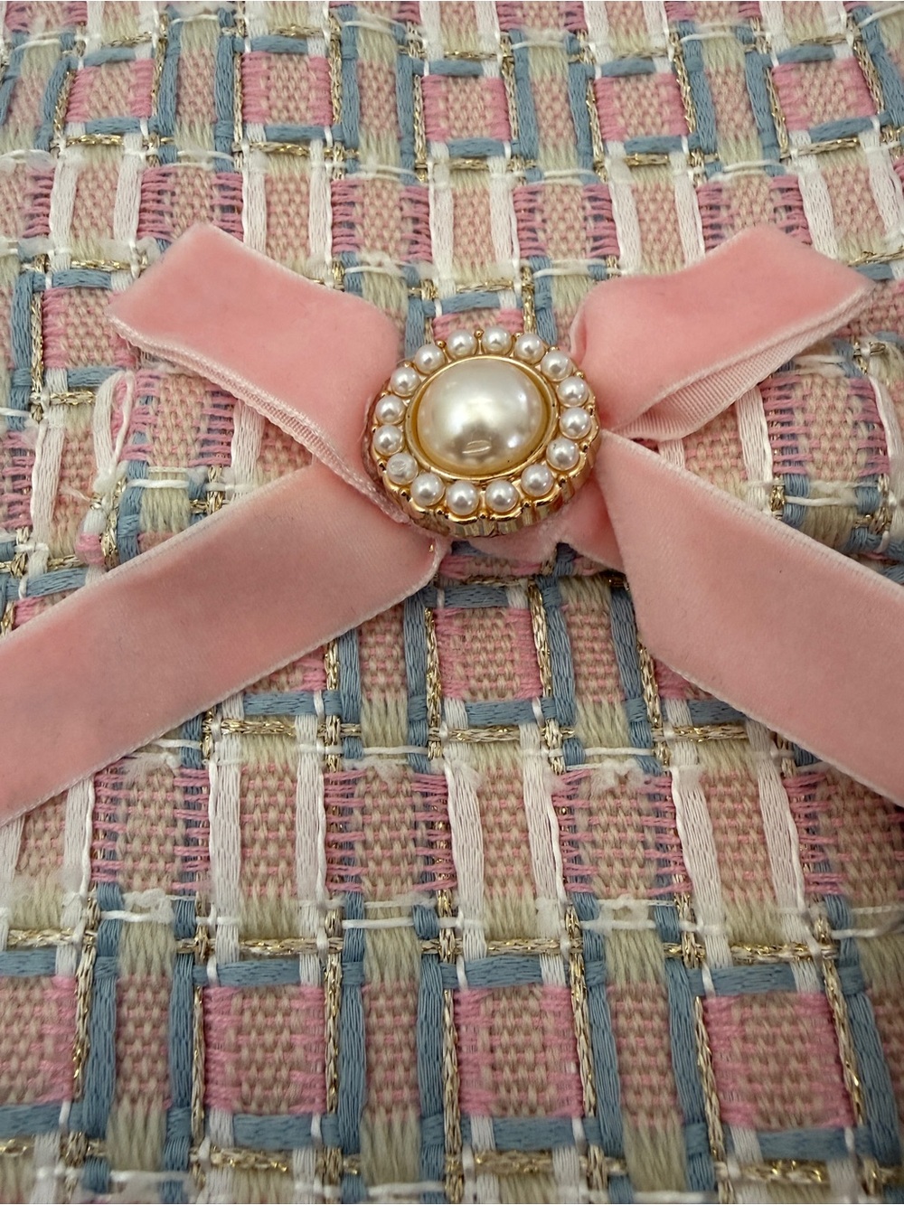 Girls' Pink Tweed Bow-Trim Jacket by BMG - Picture 9 of 10